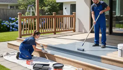 Atlanta deck painting service protecting and refreshing a wood deck in Atlanta, GA