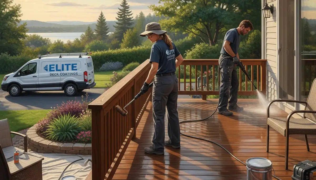 Atlanta, GA deck painting by Atlanta Paint Pros for weather protection and curb appeal