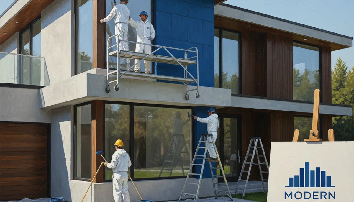 Atlanta, GA exterior house painting by professionals on a residential home for weather-resistant curb appeal