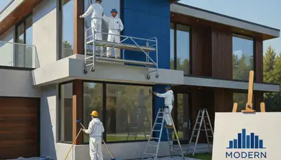 Atlanta, GA exterior house painting by professionals on a residential home for weather-resistant curb appeal