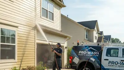 Vinyl siding pressure cleaning in Atlanta, GA by Atlanta Paint Pros to remove dirt and mildew