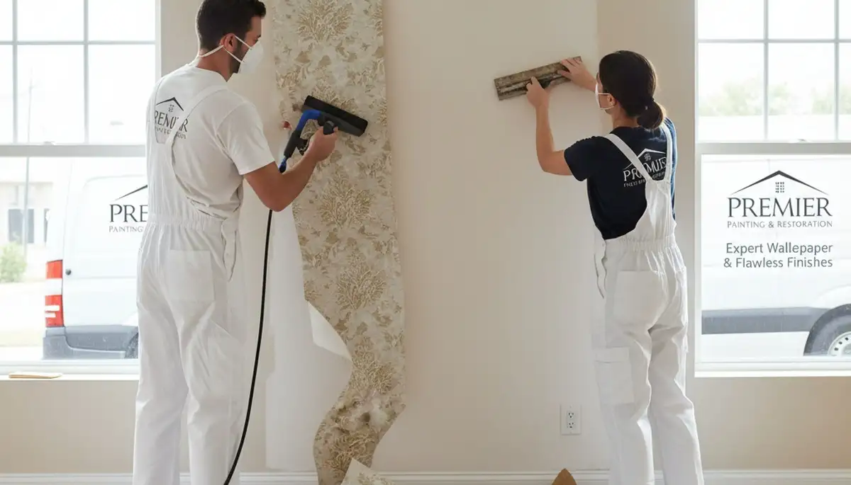 Atlanta, GA wallpaper removal by professional painters preparing walls for repainting